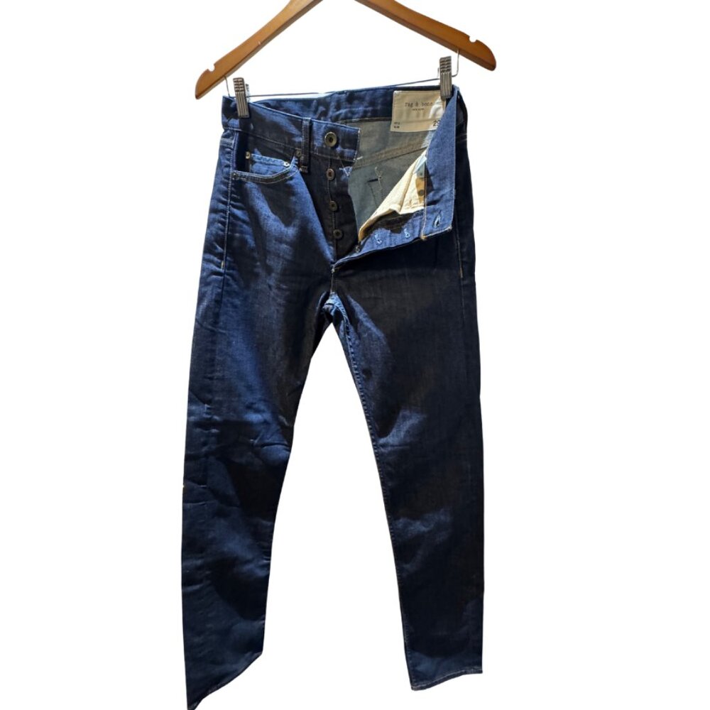 Rag & Bone Dark Wash Button Fly Jeans (Mens)
